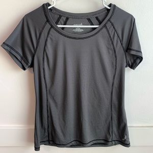 Exertek Gray & Black Striped Short Sleeve Shirt